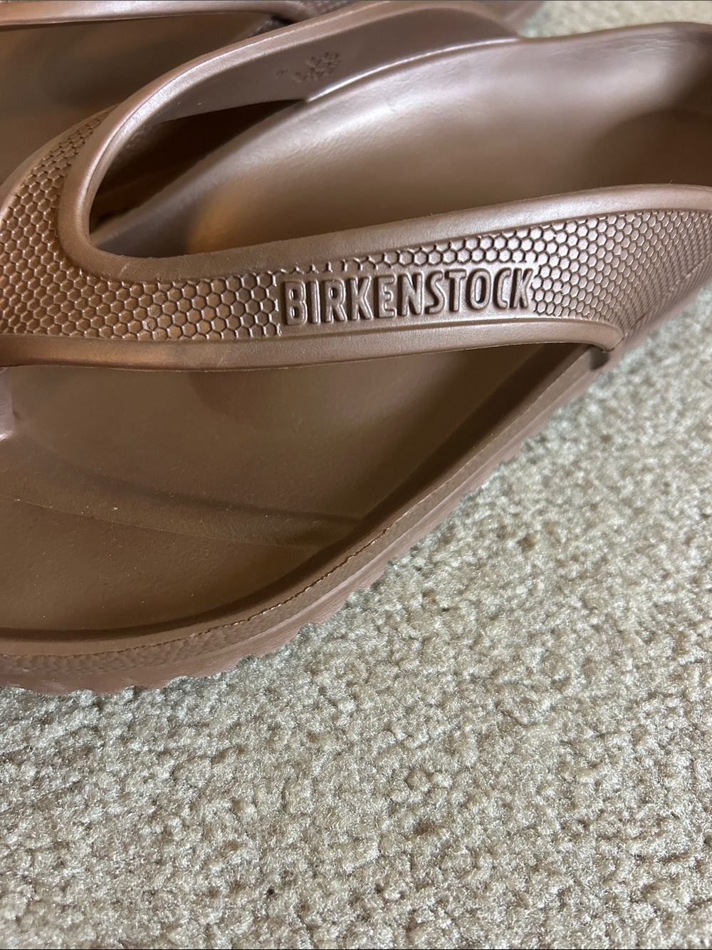 Birkenstock light brown waterproof flip-flops